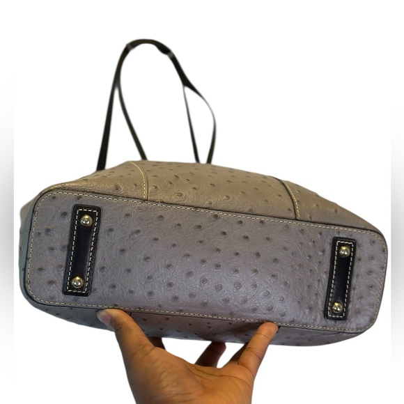 Dooney & Bourke Gray Ostrich Lexington Purse - Picture 4 of 17